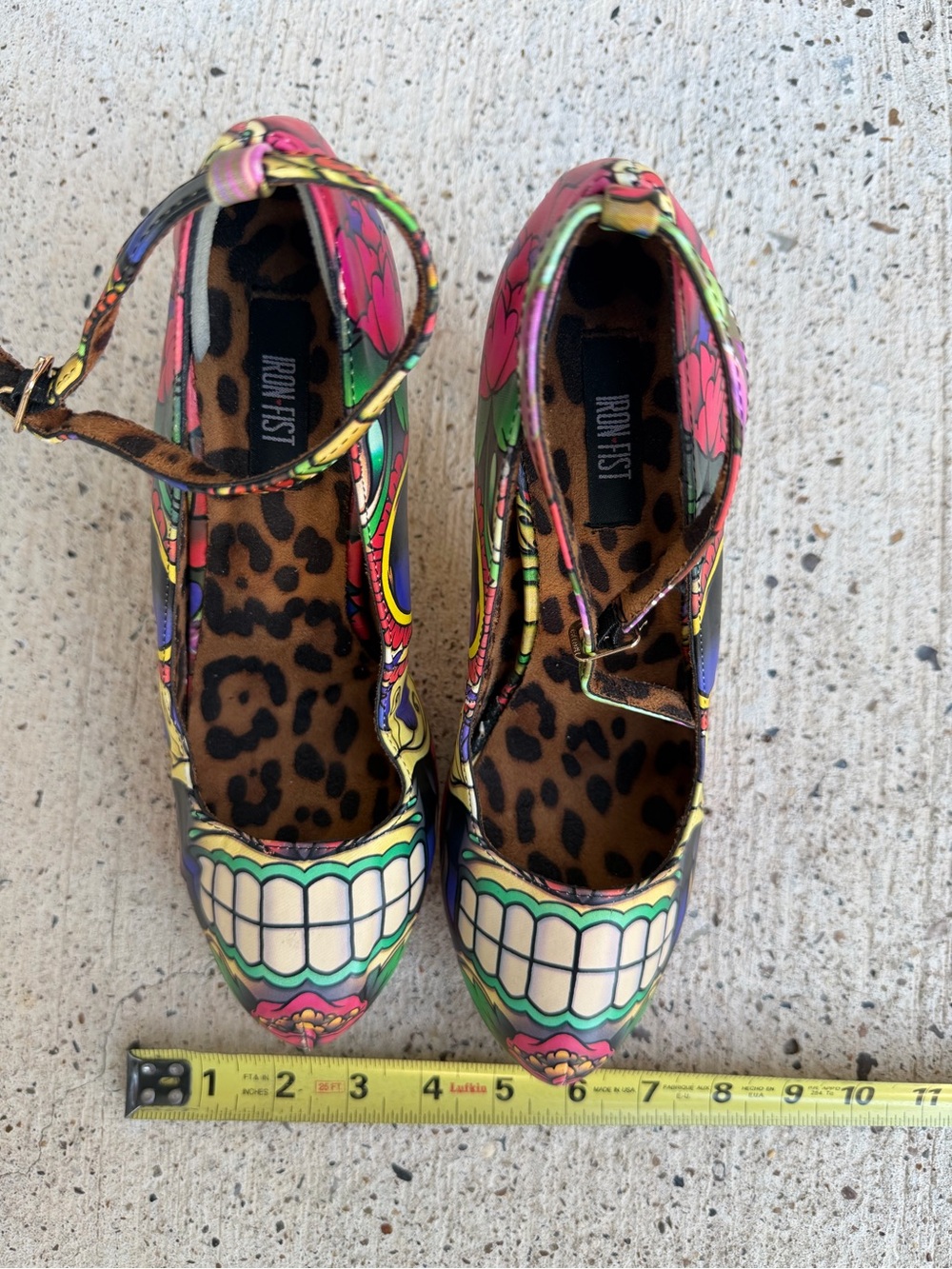 Iron Fist Sugar Skull Sweet Tooth Platform Heels Women 10 Goth Y2K - Picture 10 of 10